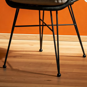 Lightweight Portable Minimalist Iron Dining Chair Natural-Look <b>Metal</b> for Indoor/Outdoor Living Room Hospital Park/Kitchen School - Product Image 4