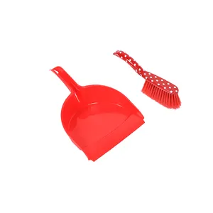 Household Kitchen Cleaning Foil Print Dustpan And Brush Set