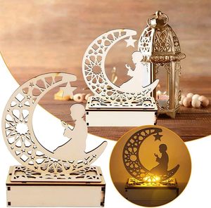 Eid Mubarak Decoración Adornos de madera Suministros festivos DIY Mesa Ramadán Decoración - Product Image 3