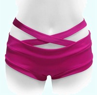 Shorts de yoga taille basse pour femme avec bretelles croisées latérales, sexy, respirants, pour la danse sur barre et tenues de club.