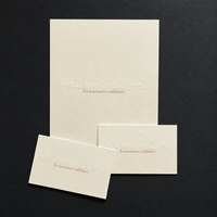 Ensemble de cartes d'invitation personnalisées de luxe en papier texturé gaufré avec pochette pliante pour mariage, baby shower et événements