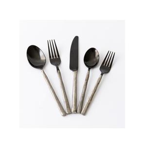 Ensemble de couverts en forme de feuille d'or, vaisselle personnalisée, fourchette de mariage, couverts en acier inoxydable, ensemble de couverts en métal faits à la main - Product Image 4