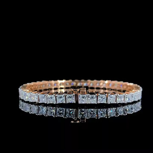 Impresionante diseño 925 plata esterlina hermosa VVS claridad DEF Color princesa corte Moissanite diamante brazaletes para mujeres - Product Image 2
