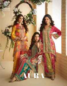 Conjunto de Kurta de Seda para Niñas, Elástico, Cómodo, Protección Solar, Sin Arrugas, Secado Rápido, Estilo Tradicional, Largo Medio, Neeta - Product Image 1