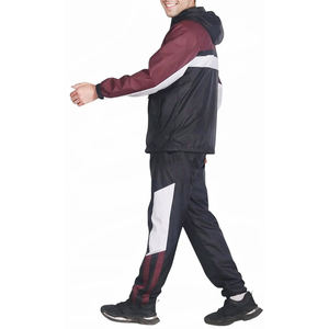 Conjunto Deportivo Informal Unisex de Invierno con Capucha, Cortavientos Ligero, Cierre de Cremallera Frontal, Logotipo, Multicolor, Nailon Transpirable - Product Image 2