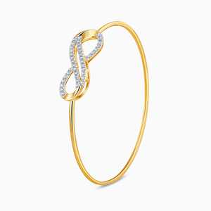 Heer by GIVA Bracelet jonc en diamant doré Luxinity Lab - Product Image 6
