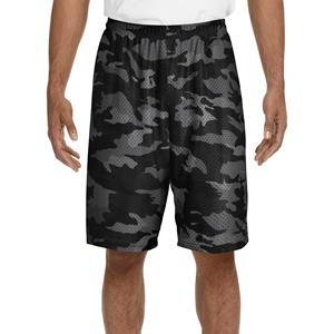 Shorts de sport décontractés pour hommes, en toile, imprimés numériquement, respirants, écologiques, taille élastique, couleur unie, longueur genou - Product Image 1