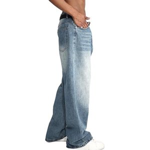 Pantalones vaqueros elásticos de calle para hombre, pantalones cargo de mezclilla, lavado de Color sólido, múltiples bolsillos, pantalones informales de cintura media, pantalones ajustados para uso diario, Joggers - Product Image 5