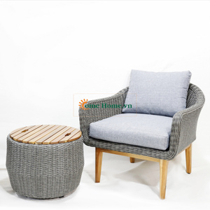 Juego de sillas y mesas auxiliares cómodas para exteriores CH-Factory con cojines para decoración de jardines - Product Image 2