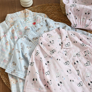 Neues Einfaches und Elegantes Damen-Loungewear-Pyjama-Set Weich Atmungsaktiv Lässige Freizeitkleidung 100% Baumwolle Damen-Pyjama-Set - Product Image 1