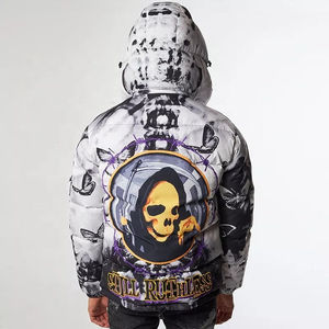 Chaqueta acolchada de invierno personalizable unisex con capucha de cuello alto con estampado de sublimación 3D acolchado con cierre de cremallera ligero - Product Image 6