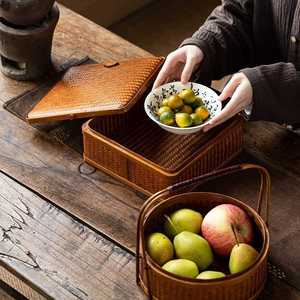 Cesta de picnic ecológica de ratán natural, redonda, de mimbre, para camping, nuevo diseño, fabricada por VgreenArt de Vietnam. - Product Image 2