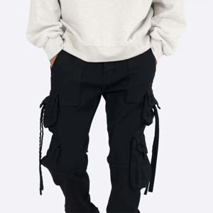 Pantalon cargo en coton pour hommes personnalisé en usine OEM élégant taille moyenne Streetwear doux tendance grandes tenues décontractées - Product Image 5