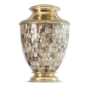 High Class Quality Funeral <b>Memorial</b> <b>Keepsake</b> Adult Ashes Silver Finishing Steel Urns In Flower Design Adult Ashes At Lower Price - Product Image 3