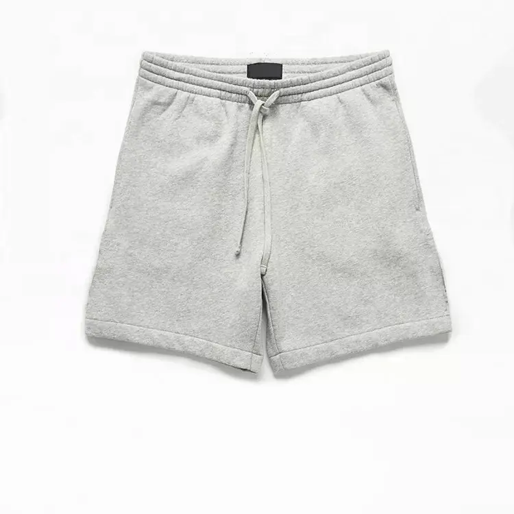 Oem Custom Logo Workout Gym Sweat Pants Shorts with Zip Pocket Men Shorts Polyester / Cotton Casual Plain Dyed