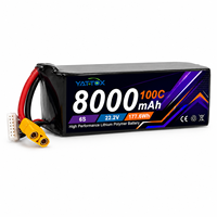 Batterie Lipo 8000mAh 6S 22.2V, pack de batteries au lithium polymère, adapté aux drones avec connecteurs XT60/XT90/Deans