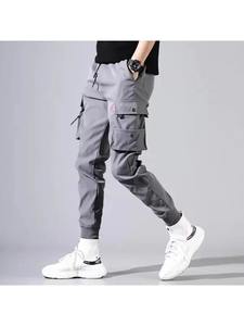 Pantalones Casuales de Lona para Hombre, Cintura Elástica Media, Corte Regular, Multibolsillos, Estilo Cargo, Joggers Rectos, Estilo Urbano de Invierno, Fitness - Product Image 6