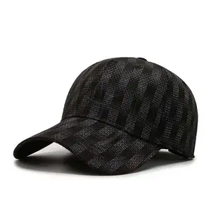 Marque élastique chapeau noir gris Streetwear femmes casquettes élégantes Gorra Hombre été britannique Plaid casquette de Baseball pour hommes - Product Image 1