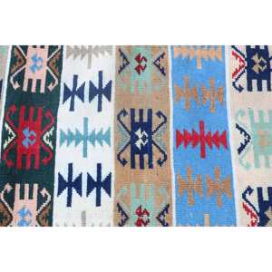 Alfombra vintage estilo runner de 1.8x5.9 pies (55x179 cm), alfombra turca azul con motivos de plantas y árboles - Product Image 5