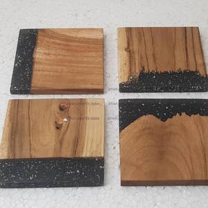 Posavasos de madera de resina personalizados populares modernos mejores posavasos para decoración del hogar posavasos de madera de oliva de resina epoxi de lujo personalizado - Product Image 5