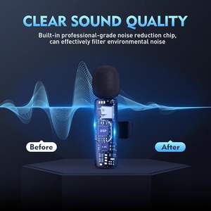 Sistema de grabación inalámbrico de Micrófono dual profesional Universal para iPhone y dispositivos tipo C Adaptador Equipo de teléfonos celulares - Product Image 2