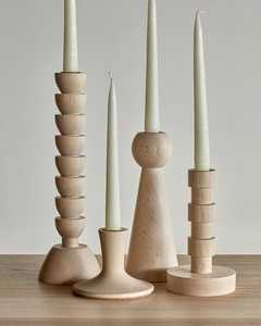 Ensemble de bougies décoratives en bois de 4 pièces de la meilleure qualité Bougeoir en bois avec logo personnalisé pour le X Mas Day Bougie en métal de qualité - Product Image 1