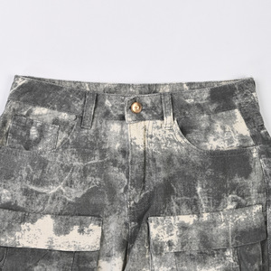 High Street femmes coupe ajustée 100% coton Style décontracté XL délavé Denim Cargo jean poches hautes jambe large empilé jean - Product Image 4