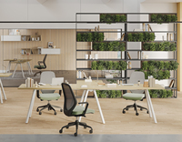 Bureau OMNI avec gestion des câbles, système de bureau collaboratif modulaire