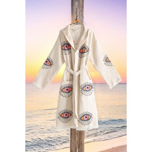 Peignoir à capuche Varol Organic 100% coton, robe de plage décontractée pour l'été - Eye - Product Image 4