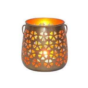 Porte-bougie en métal avec motif floral ajouré, idéal pour la décoration de printemps et les effets d'éclairage naturel - Product Image 4