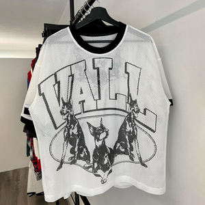 T Shirt Unisexe Micromesh Poly Blend Oversize T-shirt à manches longues Custom Mesh Double Layers Digital Print Jersey Shirt for Men - Product Image 3