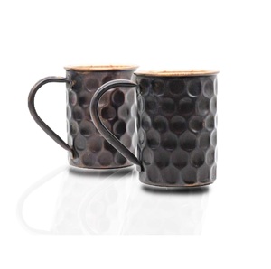 Handcrafted Super Quality Copper <b>Mugs</b> Hammered <b>Mugs</b> Stainless Steel Finishing With Brass Handle for Drinking - Product Image 3