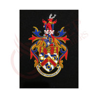 Patch de blason familial brodé à la main de qualité supérieure, conception de badge brodé personnalisé