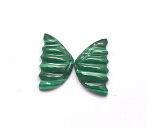 Natural <b>Malachite</b> Butterfly Carving : 17X10 mm Natural Untreated <b>Malachite</b> Hand Carved BUTTERFLY Pair 12.05 ct Gemstone Carvings - Product Image 4