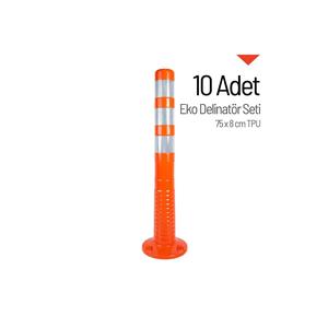 แผ่นกั้นจราจรแบบยืดหยุ่น 10 ชิ้น ขนาด 75x8 ซม. ผลิตจากพลาสติก TPU สีส้ม รุ่น ILT1076 คุณภาพสูง มาตรฐาน IP44 ไม่สามารถเติมน้ำได้ - Product Image 2