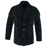 Veste en cuir et toile pour homme, design personnalisé, décontractée, hiver, respirante, grande taille, avec couleur personnalisée et détails à franges