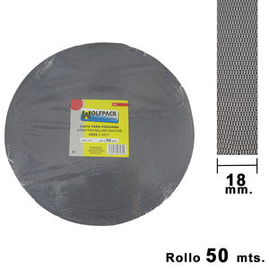 Nastro per Tende a Rullo Wolfpack Grigio 18 mm. Rotolo da 50 Metri - Product Image 1
