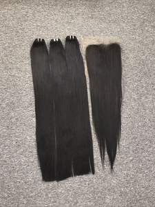 เครื่องทำผม100% แท้แบบเรมี่ธรรมชาติสุดหรูเครื่องทำผมมนุษย์จากเวียดนามแบบคู่สีดำล้วน - Product Image 5