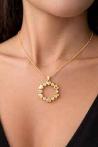 Collier minimaliste en argent sterling 925 plaqué or 14 carats avec pendentif en forme de cœur circulaire chrétien, design élégant avec CZ, cadeau de bijoux - Product Image 4