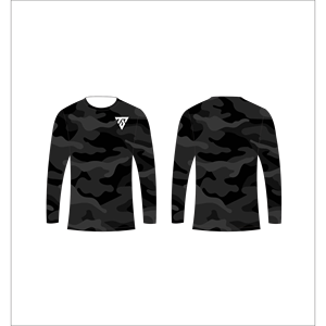 Men's custom sublimation dark grey camo long sleeve <b>T</b> <b>Shirt</b> hunting <b>fishing</b> athletic Trackstar OEM Private Label TSI-G05-P0791 - Product Image 1