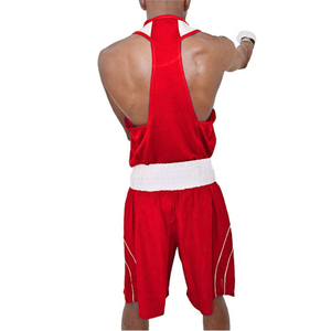 Conjunto de Camiseta y Pantalones Cortos de Boxeo y Sparring Color Rojo Más Vendido, Secado Rápido, Tela Resistente, Traje de Kickboxing y MMA para Hombre - Product Image 2