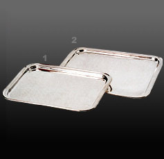 Bandeja para servir de acero inoxidable Rectangular de lujo con asas de uva decorativas Servidor de alimentos y bebidas de tamaño personalizado para uso en el escritorio - Product Image 4