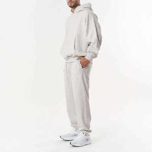 High Quality Custom logo Boxy Fit Tracksuits Light Weight <b>Oversized</b> Cotton 400 450gsm Fleece Men Hoodie and <b>Joggers</b> Sets for men - Product Image 4