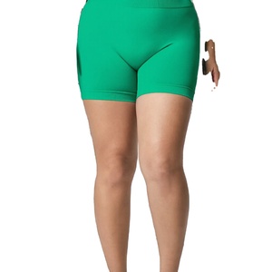 2026 Summer New Women Casual Mid Elastic Glossy Sports Yoga Fitness Bermuda Shorts Satin Solid Color <b>Waterproof</b> Eco-Friendly - Product Image 3