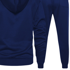 Conjunto de Chaqueta y Pantalones Deportivos Azul Marino y Blanco con Cierre para Hombre, Ropa Deportiva de Invierno, Ropa Casual Activa, Venta al Por Mayor, Logotipo Personalizado OEM - Product Image 6