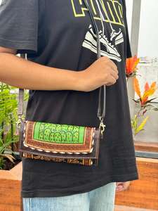 Nouveau Western usiné à la main en cuir Cactus usiné sac à main en cuir véritable bandoulière portefeuille en gros peau de vache femmes sac à main Floral portefeuille - Product Image 2