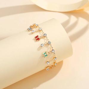 Wholesale unique design colorful butterfly-shaped diamond Metal <b>Anklets</b> - Product Image 5