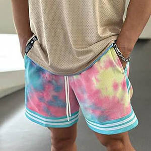 2025 nouveau Style hommes décontracté & Gym porter cravate teinture Shorts séchage rapide Anti-rides solide motif extérieur utilisation cravate teinture Shorts à vendre - Product Image 6