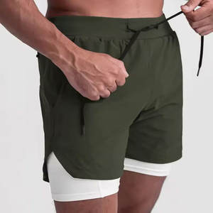 กางเกงขาสั้นสำหรับออกกำลังกายในยิมแห้งเร็วระบายอากาศได้ดีกางเกงออกกำลังกายชายหาดลำลองผ้าย้อมสีพื้นสำหรับฤดูร้อน2024 - Product Image 1