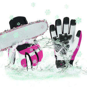 Guantes de Seguridad para Motosierra, Resistentes a Cortes, de Cuero Industrial, Color Naranja de Alta Visibilidad, Anti-Impacto, Antideslizantes, con 12 Capas de Protección - Product Image 1